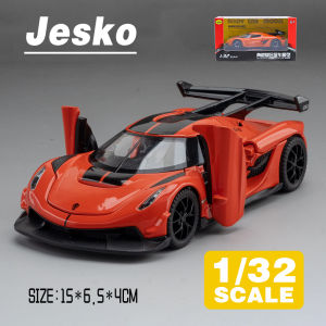 LEO 1:32 Scale Koenigsegg JEFKO Alloy Car Model Light & Sound Effect Diecast Car Toys for Boys Birthday Gift Kids Toys Car Collection