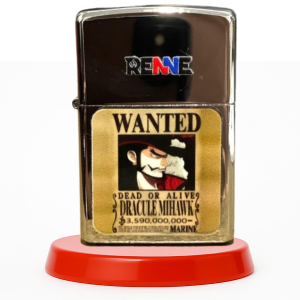 RENNE Korek Api Karakter Dracule Mihawk Wanted Poster Minyak Batu Sumbu Elegan Bahan Metal Premium