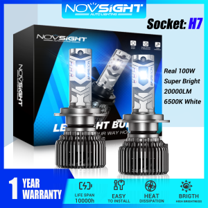 Novsight N75 LED Lights for Car H7 LED Headlight Bulb Kit High/Low Beam Fog Light 100W 20000LM 6500K Super Bright Plug&Play 2Pcs 1 Year Warranty Free Shipping