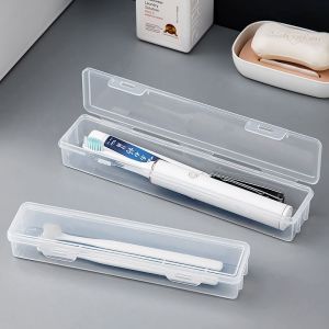 Toothbrush Box Travel Practical Simple Transparent Toothbrush Holder Portable Toothbrush Box Organizer Accessories