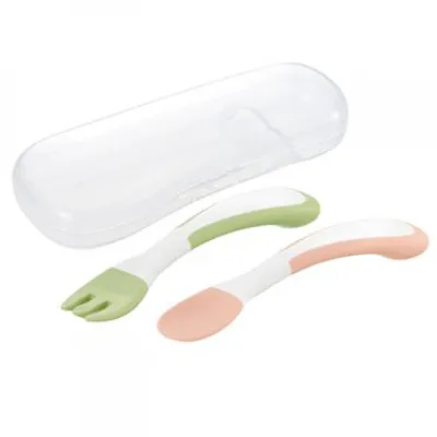 Richell T.L.I Easy-Grip Spoon & Fork with Case