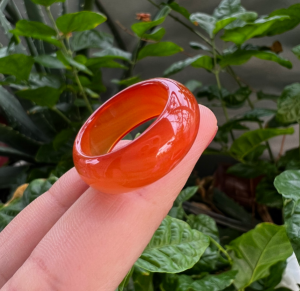 🍁[ NHẪN ĐẸP ] Nhẫn đá mã não đỏ tự nhiênvân sáng bóng