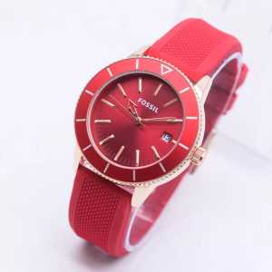 ( BISA COD ) Jam tangan wanita F-OSS1L Karet tanggal aktif ring Besi INCLUDE BOX