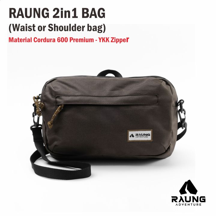 RAUNG 2in1 Bag Tas Selempang Pria Tas Pinggang Pria Sling
