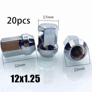 20pcs Magwheel Nut Hex Lug Nuts M12x1.25 & M12x1.5 Universal Tire Nut 17mm For Car