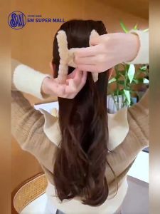 【SM Mall】Fluffy Hair Claw Clip 2026 New Arrival Large Back of Head Clip for Thick Hair Korean Fashion Elegant Ponytail Holder Women Hair Accessories Cute Velvet Material Daily Wear Non Slip Design