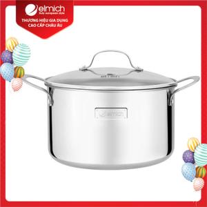 Nồi Inox Cao Cấp 3 Lớp Thân Đúc Đáy Liền Elmich Trimax 16cm/18cm/20cm/24cm/26cm/28cm - Chuẩn Châu Âu - Bảo hành 5 năm