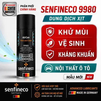 Xịt khử mùi điều hòa nội thất ô tô Senfineco 9980 AirCon Fresh And Clean [200ML]