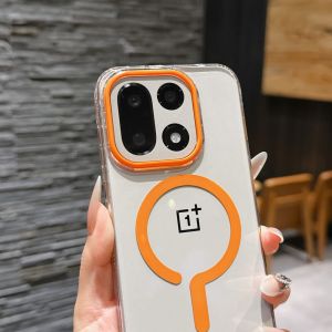 For OnePlus 15 Case Hard PC Transparent Magnetic wireless charging Protective Back Cover Case For OnePlus15 One Plus 15 Shell