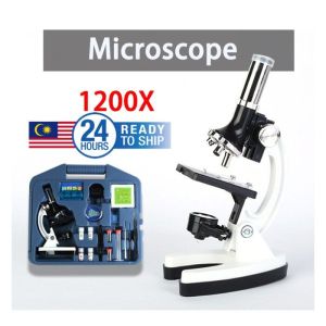 Metallic Microscope STEM Set for Kids Students Life Sciences Biology 1200X