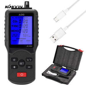 KKmoon Sensor Pintar Pelbagai Fungsi Penguji Kualiti Udara CO2 Tvoc Meter Suhu Kelembapan Mengukur Peranti
