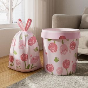 Trash Bags 4 Gallon Drawstring Garbage Bag 50 Counts for Kitchen Thick Wastebasket Liners for Bathroom Toilet Office Bedroom Home Household Cleaning Supplies Essentials