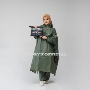 JAS HUJAN PONCO LENGAN/KELELAWAR + CELANA BY FLORYN ORIGINAL PRIA WANITA ANTI REMBES BAHAN PVC