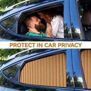 4pcs Car Sunshade Curtain Set - Elegant Beige UV-Resistant Heat Insulating Durable Polyester Stylish and Functional Protects Interior from Sun Damage Car Interior Protection | Elegant Car Decor | Durable Fabric Car Curtain