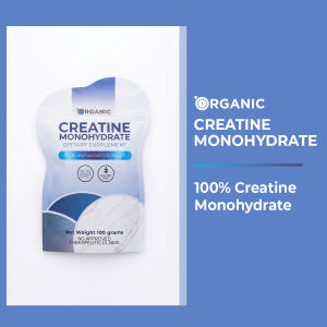 1 Organic Creatine Monohydrate 100g Unflavored Powder Pouch Pure Formula for Peak Performance with NON-GMO GLUTEN-FREE by Herbs Of The Earth