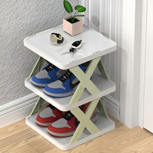 Small bedroom household folding shoe cabinet multilayer shoe rack storage rack balcony storage rack