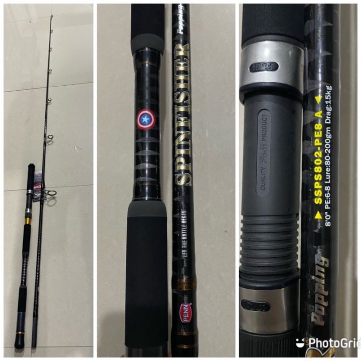 Joran Pancing Popping Penn Spinfisher Drag 12-15Kg Joran Pancing