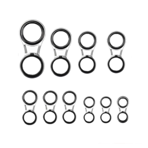 10 cái đầu cần câu Bộ dụng cụ sửa chữa khung thép không gỉ với gốm Nhẫn đầu cần câu Bộ dụng cụ thay thế 10 kích thước