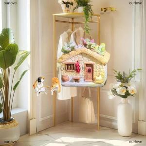 [COD] ourlove Fish Tank Corner Storage Rack Punch-free Storage Rack Fish Tank Top Landscape Bracket Hydroponic Green Plant Tray