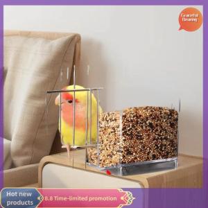 Graceful Large Capacity Bird Feeder Box Anti-Splash Bird Food Dispenser Durable Parrot Feeding Box For Small Medium Birds