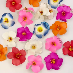 Pack Of 3 Flower Hair Clip For Women Slip Resistant Plumeria Plan Party Wedding Hair Styling