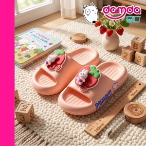 Refreshing Fruit Childrens Slippers Pink 24-25