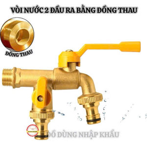 Vòi nước tăng áp bằng đồng vòi nước 2 đầu ra thông minh kèm 2 đầu nối ống