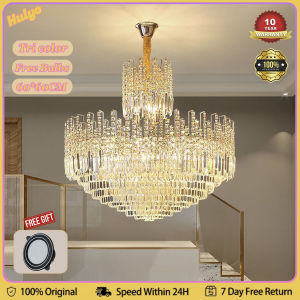 Luxury Rectangular Crystal Chandelier Modern Led Tassels Linear Raindrop Ceiling Pendant Light Fixture for Dining Room Living Room Kitchen Island