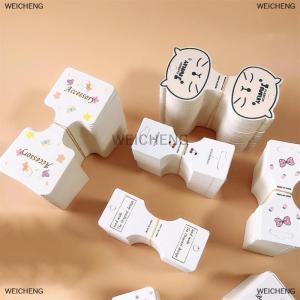 [COD] WEICHENG 10PCS Hair Rope White Display Cards For Hair Claw Clip Paper Card Headdress Card Hair Decoration Package DIY Jewelry Cardboard