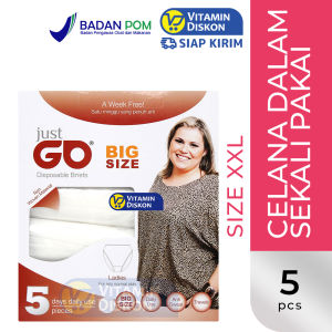 JUST GO DISPOSABLE UNDERWEAR WOMAN 5 PACK | Celana Dalam Sekali Pakai Travel Friendly Tidak Mudah Robek