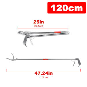 150cm 120cm Stainless Steel Snake Tongs Clamp Snake Stick Foldable Snake Catcher Lock Handling Tools Stick Reptile For Catching Snakes in the Wild