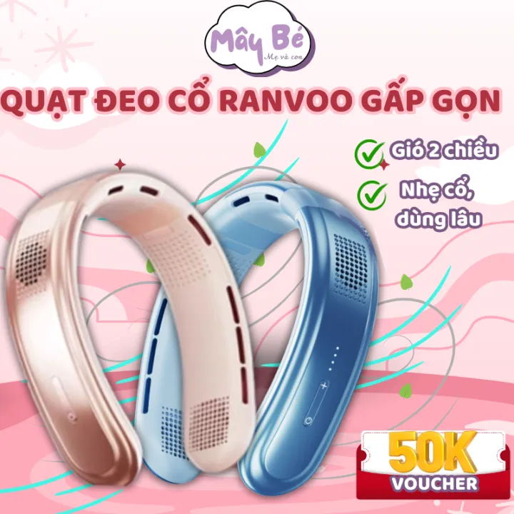 Quạt đeo cổ RTAKO cao cấp tiết kiệm năng lượng - Quạt treo cổ mini điều ...