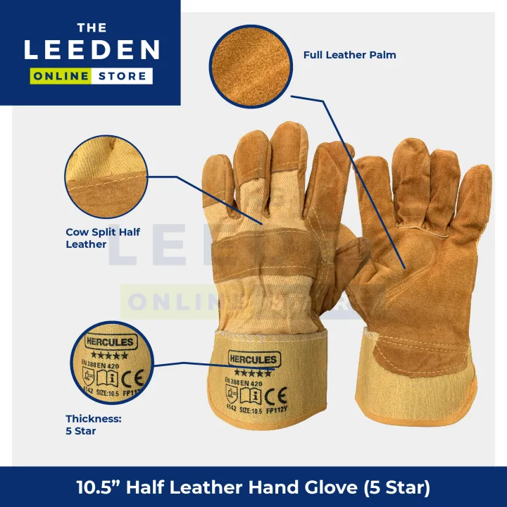 Hercules%20Half%20Leather%20Hand%20Gloves%20Yellow%20(5%20Star)%2010.5"%20by%20Leeden%20Online%20Store%20-%20Image%203