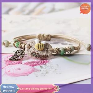 Graceful Handmade Sunflower Leaf Bracelet Boho Adjustable Jewelry For Women Vintage Ethnic Gift