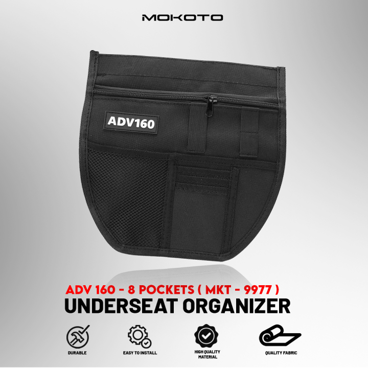MOKOTO ADV 160 UNDERSEAT ORGANIZER WITH 8 POCKETS BLACK COMPARTMENT ORGANIZER FOR HONDA ADV 160 MKT-9977 MOTORCYCLE 1PC