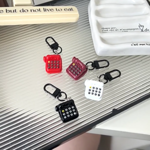 Vintage Design Keychain Retro Resin Miniature Telephone Charm Decorative Hanging Accessory For Bags Keys Gifts