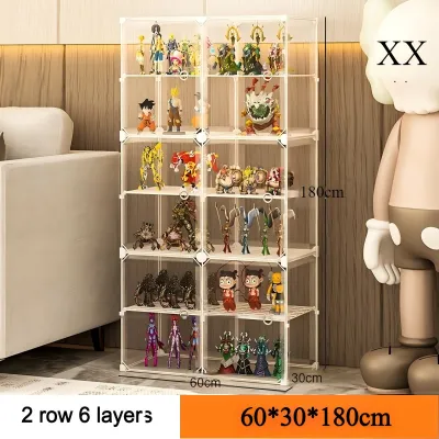 Save Mall Lemari pajangan plastik transparan/helm/mainan/kotak pajangan penyimpanan POPMART boneka