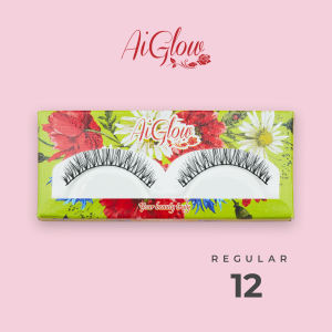 Bulu mata palsu natural AiGlow 12 Regular | Berbahan import dari Korea Lusinan/6psg/3psg