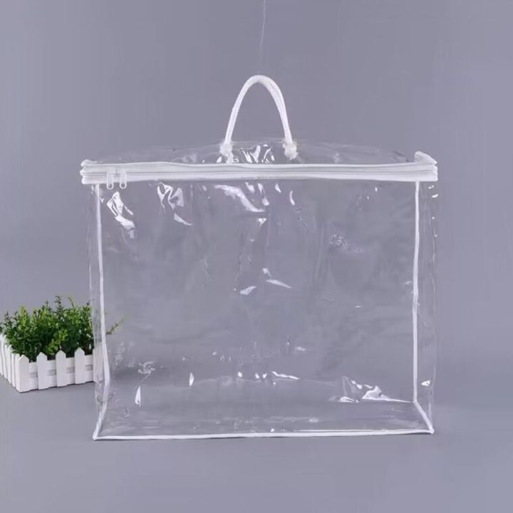 ZENGD Transparent Quilt Pillow Storage Bags Foldable PVC Blanket Pillow