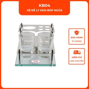 Kệ để ly kem bóp kèm 2 ly ngửa VINA KB04