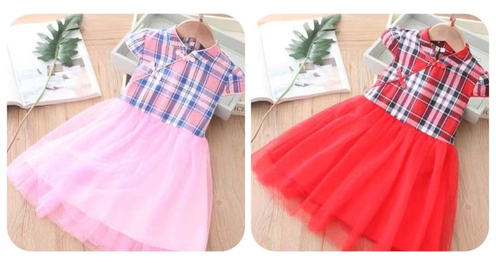 Girls Red Dress Autumn/Winter Children's Sparkling Velvet Dress Cheongsam Christmas Dress main image 1