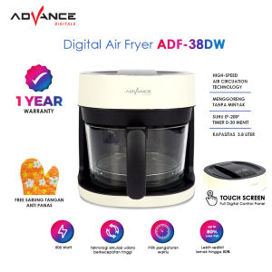 Advance ADF-38DW Air Fryer 3.8 Liter Menggoreng Tanpa Minyak Wadah Transparan