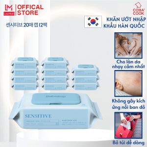 Combo 12 gói nhỏ khăn ướt Hàn Quốc không mùi -Sensitive20