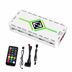 SVSAKZ168 1To9 Port PWM Fan Hub ic 5V 3 Pin PC Cooling Fan Hub Splitter ARGB Controller ARGB Fan Hub PC Cooling