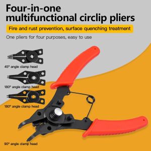 SUPERMARKET IMPORT EKSPOR Tang Snap Ring 4 Pcs Set 4 in 1 Sti Stf Bti Btf Lurus Bengkok Buka Tutup Multifungsi Snap Ring Plier Set Straight Close