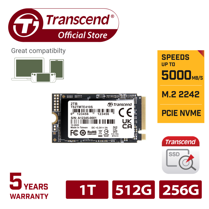 Transcend MTE410S M.2 PCIe SSD 2242 PCIe NVMe Gen4x4 3D NAND Single ...