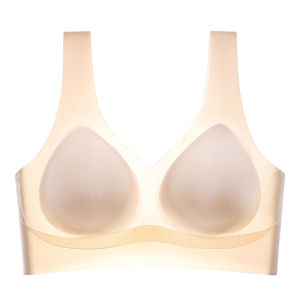 Breathable Vest-style Bra Ice Silk Gathered Beautiful Back Sports Push-up Seamless No Steel Ring Underwear Women