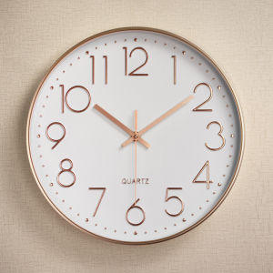 LWEL 12inch/8inch Silent Wall Clock Modern Style for Living Room Circle Decor Clock