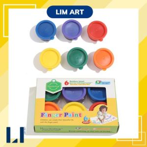 Bộ 6 màu vẽ ngón tay 30ml có thể rửa được không độc hại an toàn cho bé