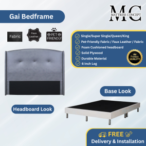 Mattress Concept Gai Divan Bedframe Pet Friendly Fabric/Faux Leather/Fabric All Size Available